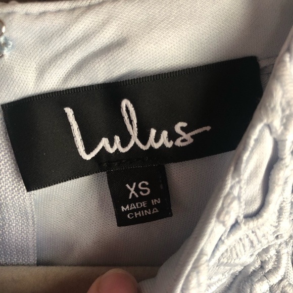 Lulus High Neck Lace Dress Light Blue Size XS - Picture 4 of 5